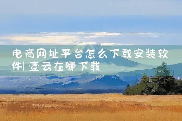 电商网址平台怎么下载安装软件